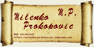Milenko Prokopović vizit kartica